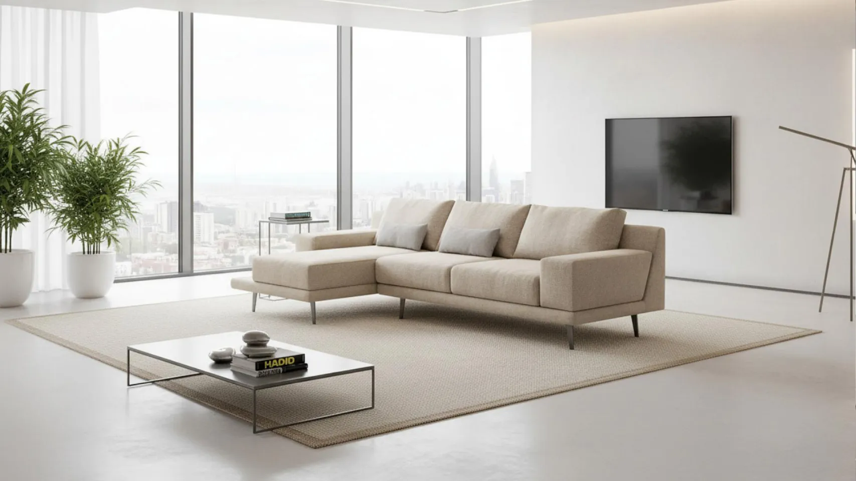 Divano beige bianco moderno
