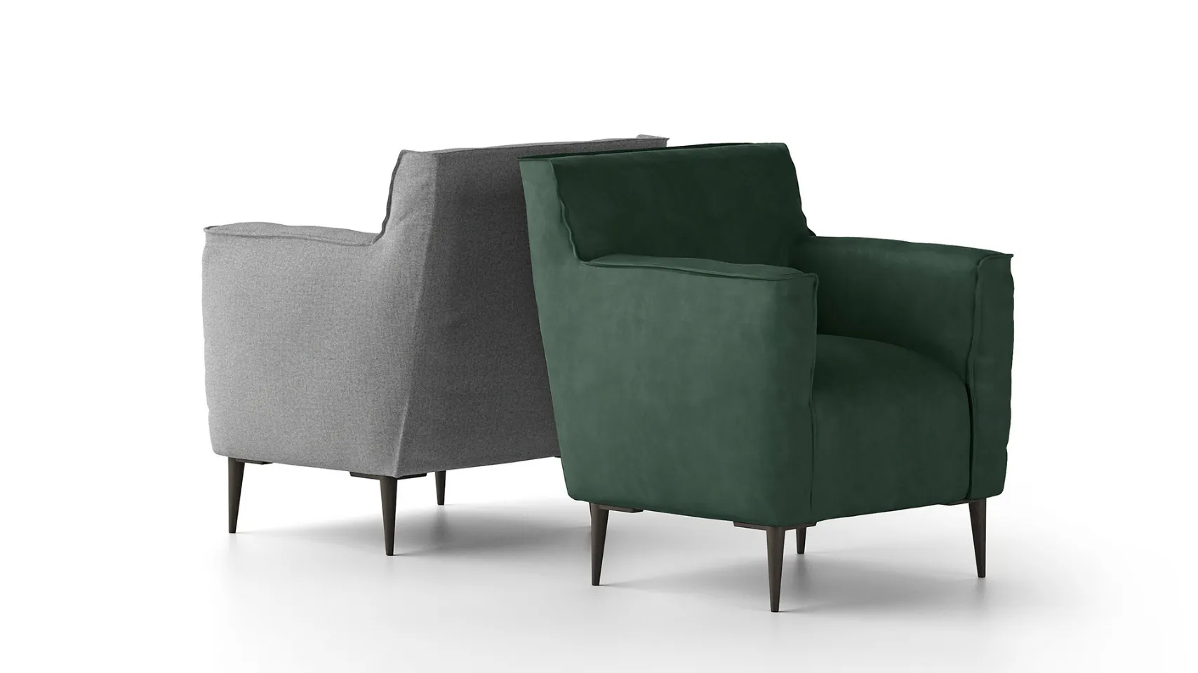 poltroncina tessuto in piuma luna