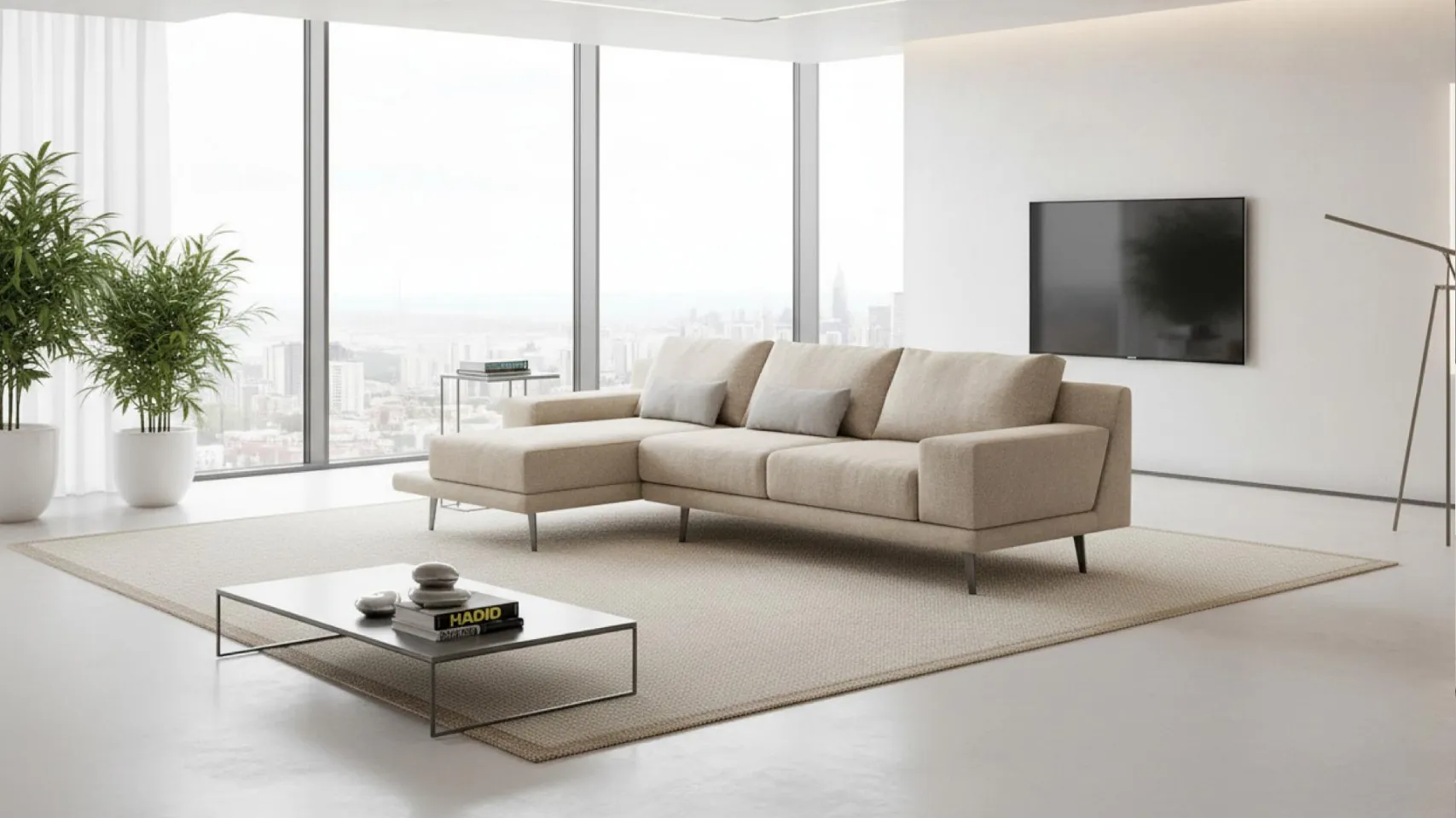 Divano beige bianco moderno