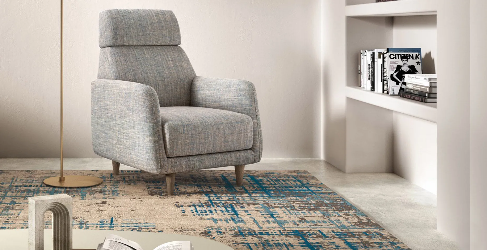 tappeto multicolor colore blu e beige