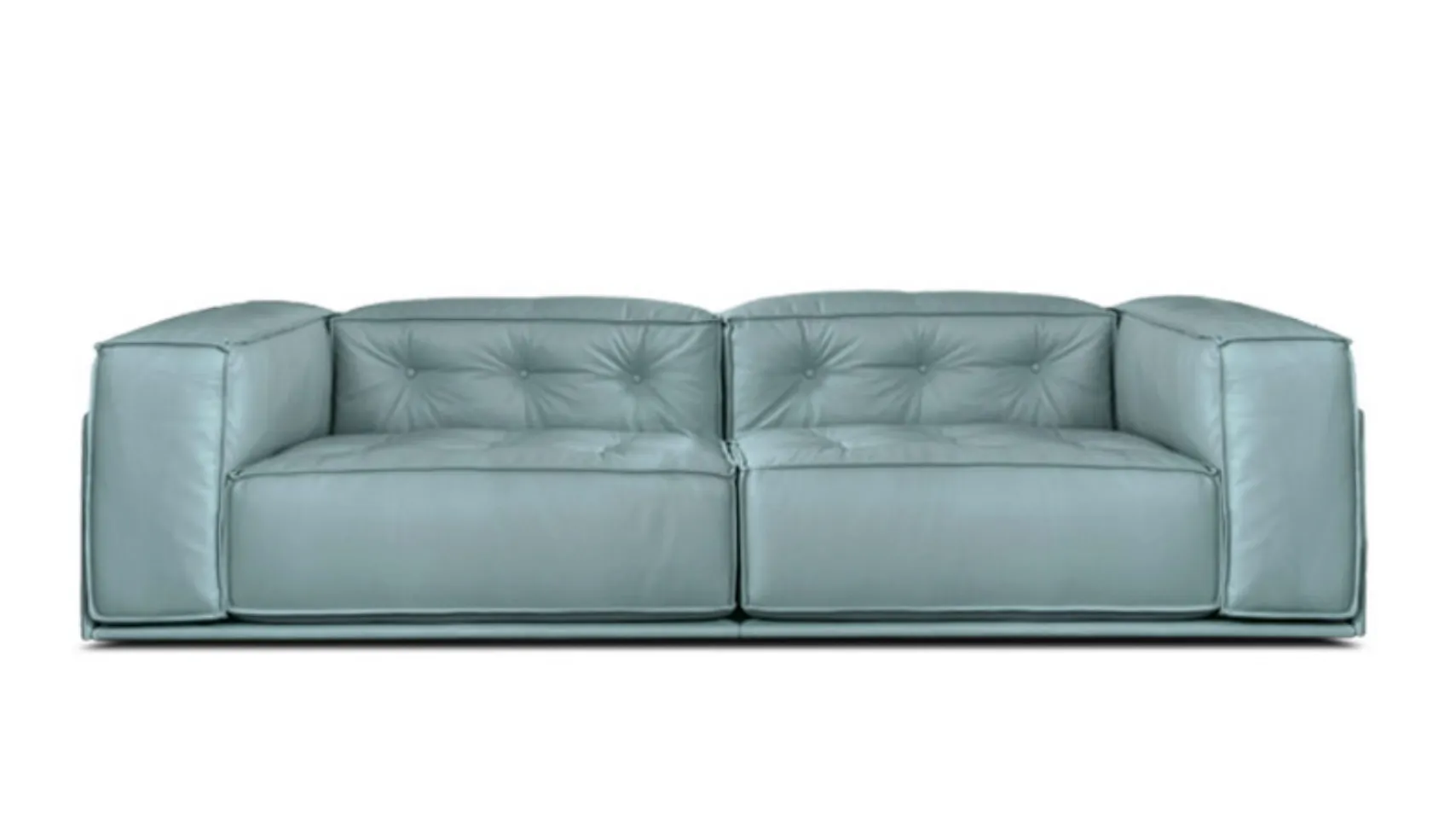 divano in pelle con bottone Glamour