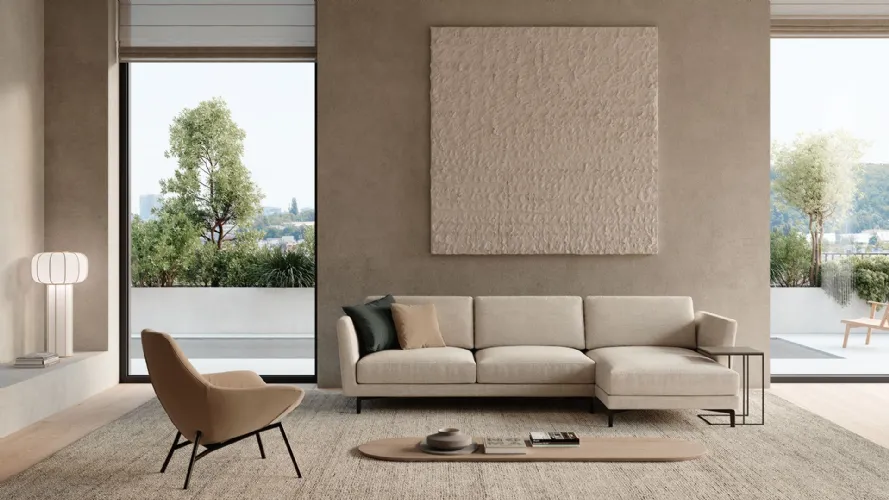Gregory divano moderno componibile con poltroncina