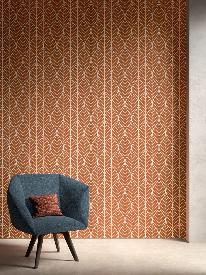 carta da parati losanga arancio