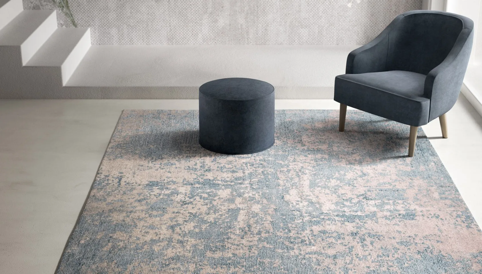 tappeto melange azzurro