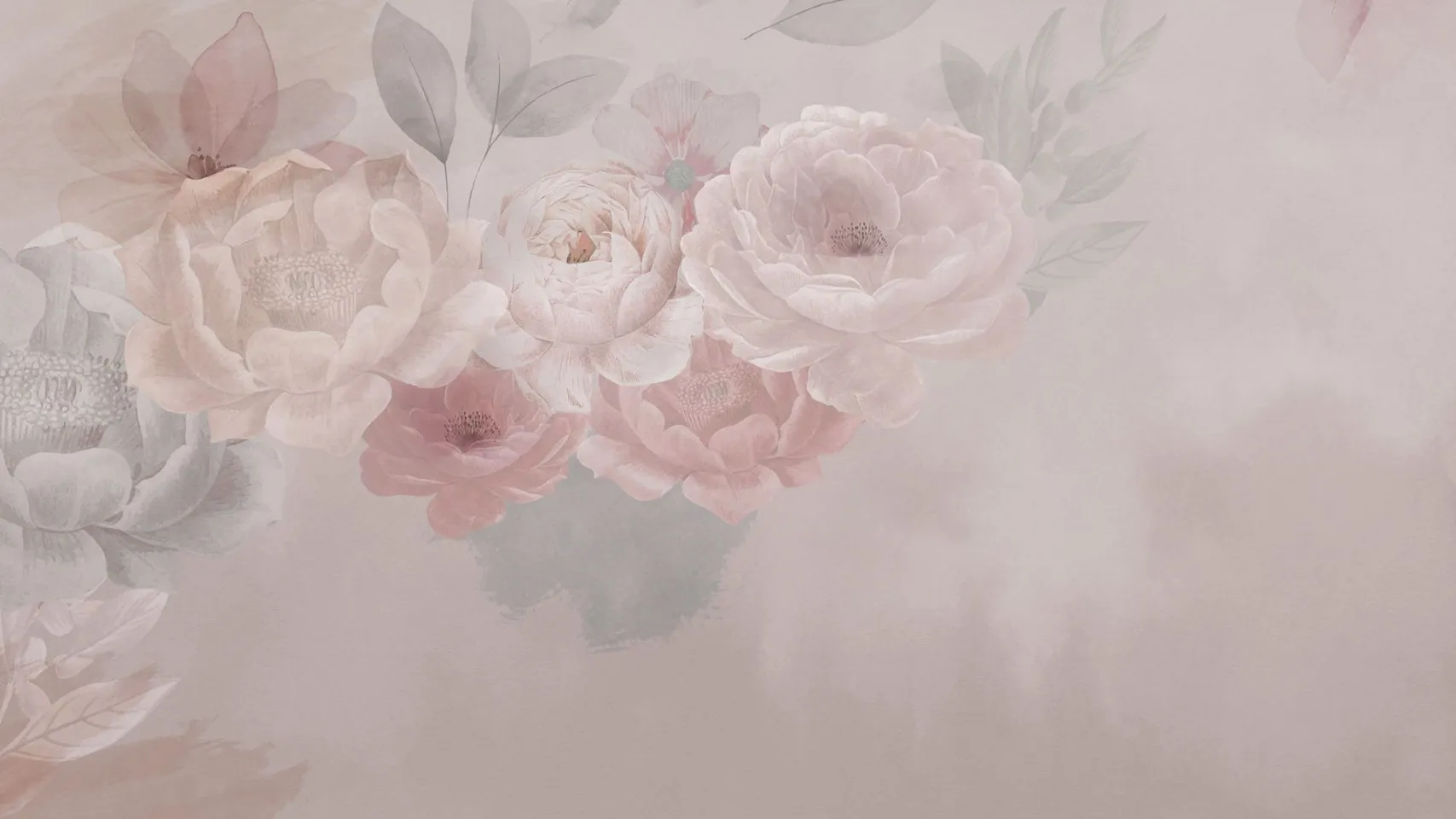 carta da parati con rose colori pastello
