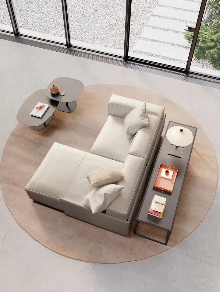 Divano di design in pelle bianca