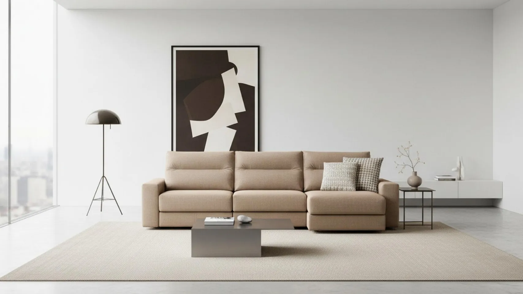 divano marrone chiaro relax