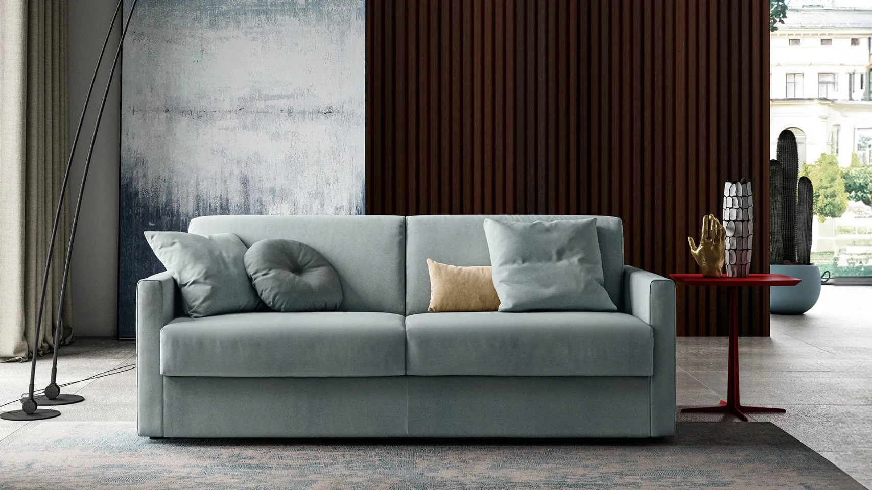 Tibby divano letto azzurro 