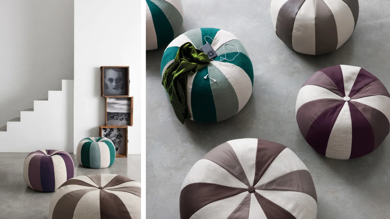 Pouf Poltrona Pouf Louis Donné In Similpelle - Forma Fagiolo, Arancione, Vuoto Da Riempire Pouf Design