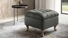 pouf classico in pelle calvin