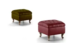 pouf classico in pelle calvin