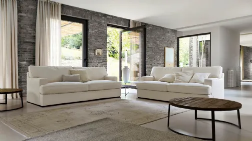 Linear upholstered sofa