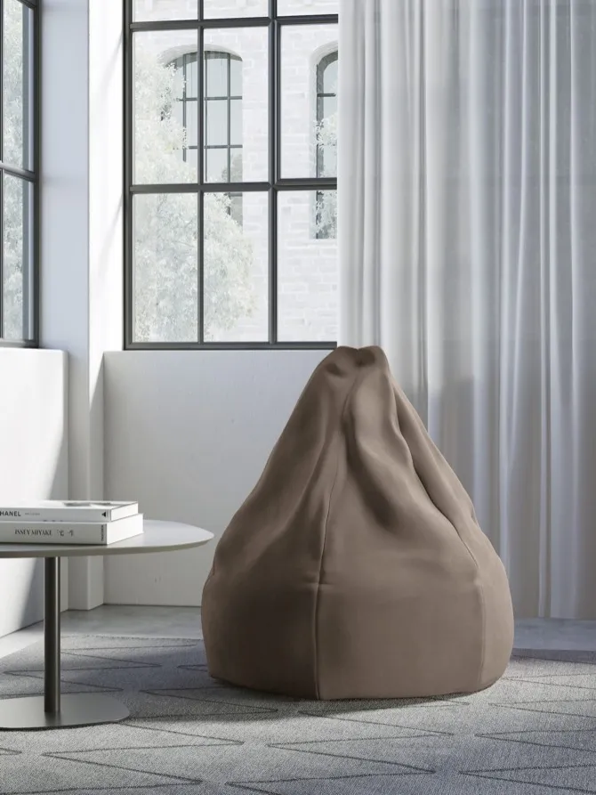 pouf a sacco in pelle lupin