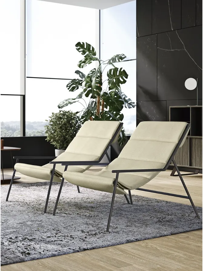 poltrona di design in pelle moon