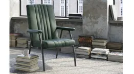 poltrona vintage con telaio in metallo nora