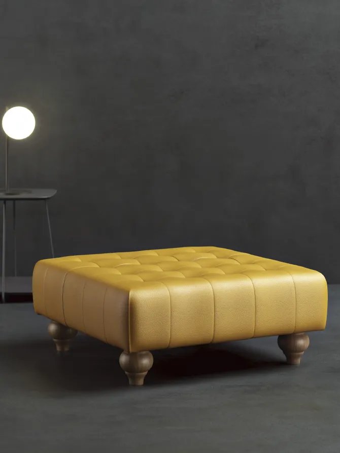 pouf neoclassico in pelle ronny