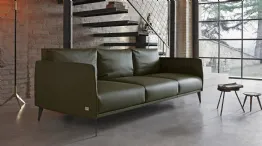 divano moderno in pelle verde Stuart
