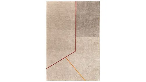 Ypsilon. un tappeto con linee a colori contrastanti
